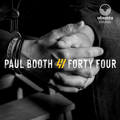 CD cover for Paul Booth’s “44” featuring clasped hands and text.