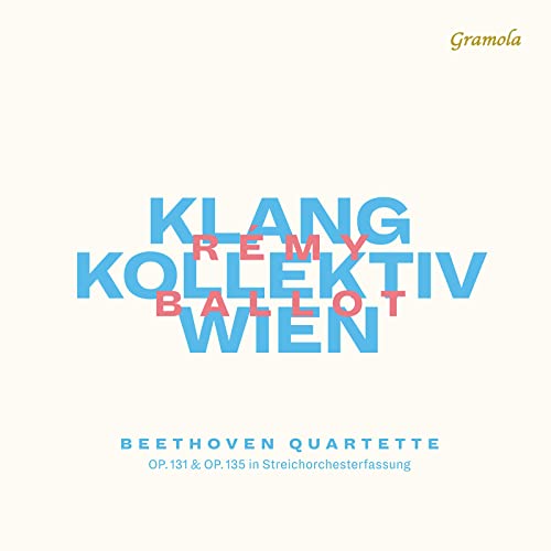 CD cover for Beethoven Quartets by Klangkollektiv Wien/ballot, light beige background.