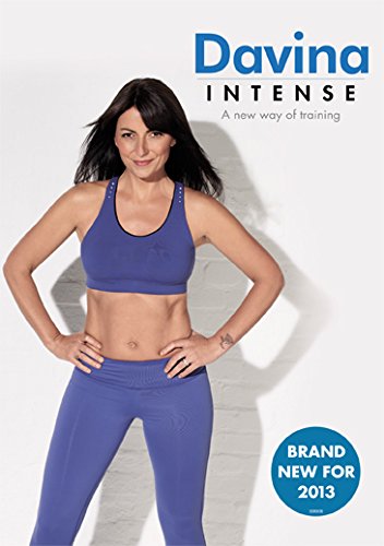 Davina Intense DVD cover featuring a woman in blue workout clothes.
