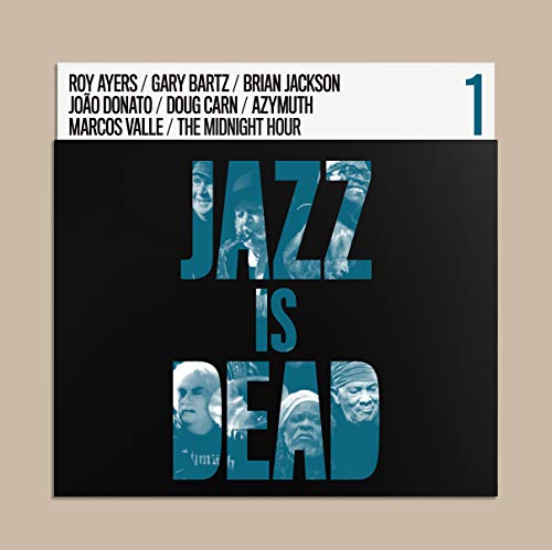 Jazz Is Dead" vinyl album cover featuring portraits and bold text.