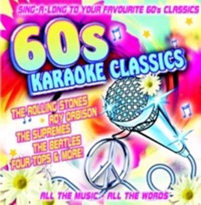 CD cover for ā60s Karaoke Classicsā with a microphone and peace sign.