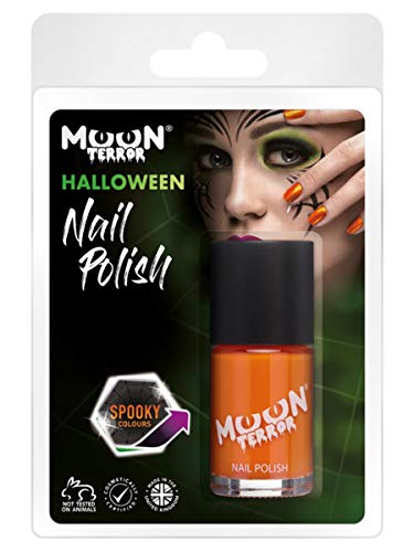 Smiffys Moon Terror Halloween Nail Polish, Orange