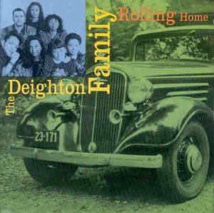 The Deighton Family album cover featuring a vintage car and a family portrait.