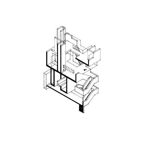 Black and white line drawing of an architectural cutaway building.