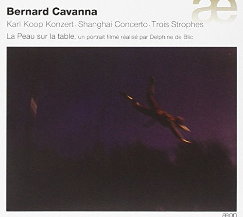 "CD cover with dark image, abstract shapes, and text 'Bernard Cavanna' at the top."