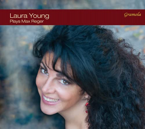 CD cover featuring guitarist Laura Young smiling, with red and gold text.
