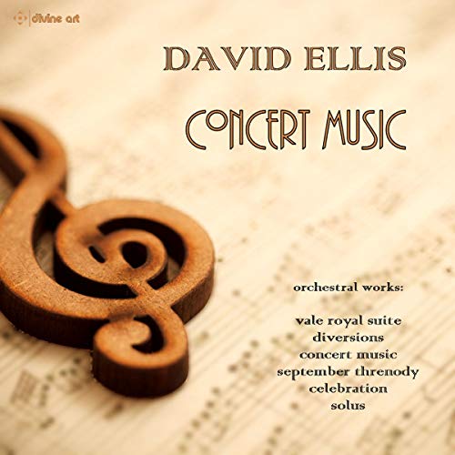 CD cover for David Ellis’ “Concert Music” with a wooden treble clef.