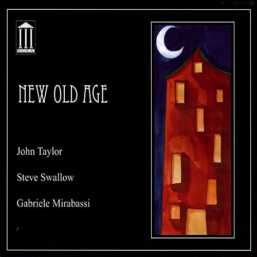 CD cover: red house with lit windows under a crescent moon.