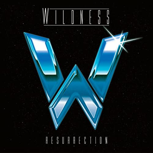CD cover for Wildness’ “Resurrection” featuring a metallic blue “W” on black.