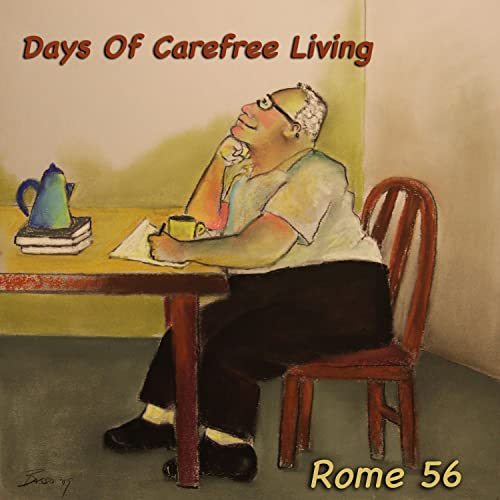 CD cover: Cartoon man relaxing at a table with coffee.