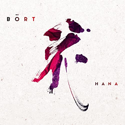 CD cover for Bort - Hana, with abstract red and purple brushstrokes.