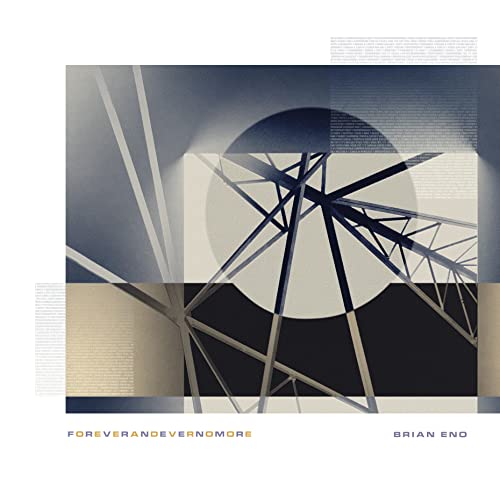 Brian Eno album cover: abstract architectural shapes in blue and white.