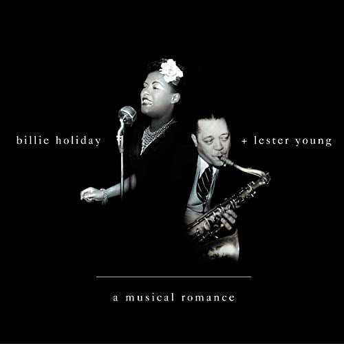 Billie Holiday and Lester Young in black and white, CD cover.