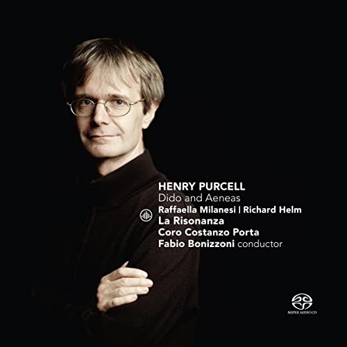 CD cover featuring portrait of conductor Fabio Bonizzoni, black background.