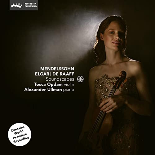 CD cover featuring violinist Tosca Opdam and pianist Alexander Ullman.