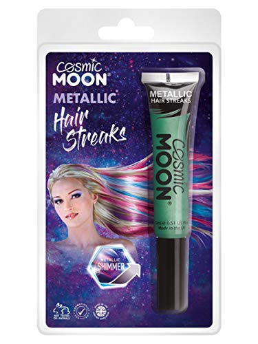 Cosmic Moon Metallic Hair Streaks Green