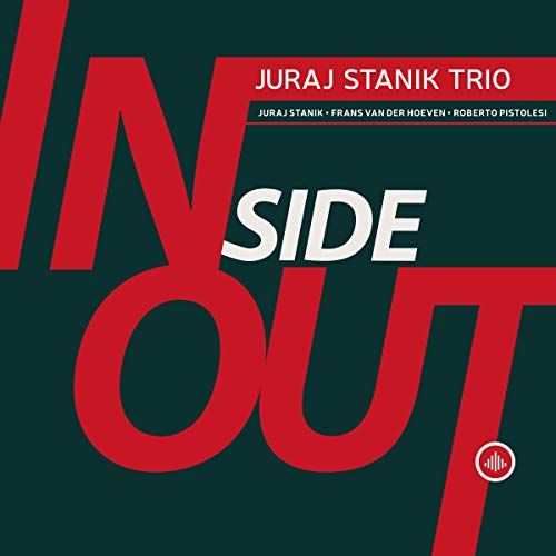 "Album cover with 'INSIDE OUT' in large red and white text on dark green background."