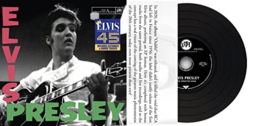 CD cover for Elvis Presley’s “The Forgotten Album” with young Elvis portrait.