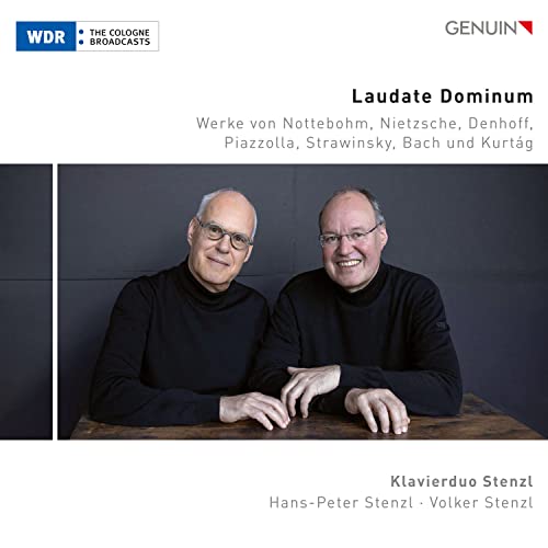 CD cover featuring two smiling men, Klavierduo Stenzl, and text "Laudate Dominum".