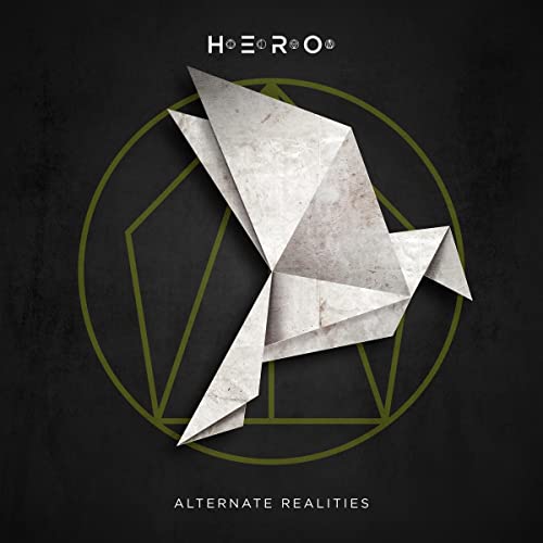 Album cover featuring a white origami bird over a green geometric circle on black.