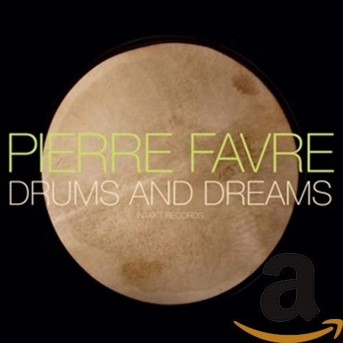 CD cover for Pierre Favre’s “Drums and Dreams” with a drum image.