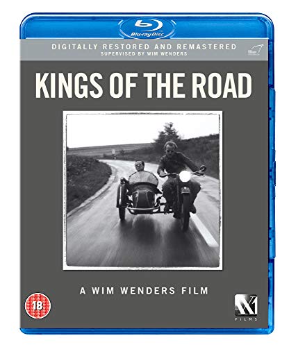 Blue-ray case with a black-and-white image of two men driving a vintage car.