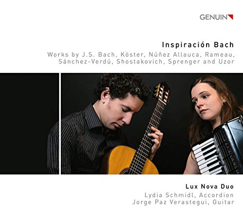CD cover featuring musicians with guitar and accordion, titled "Inspiración Bach".