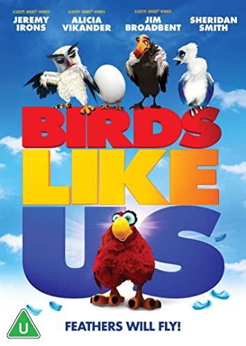 DVD cover for "Birds Like Us" featuring animated birds and an egg.