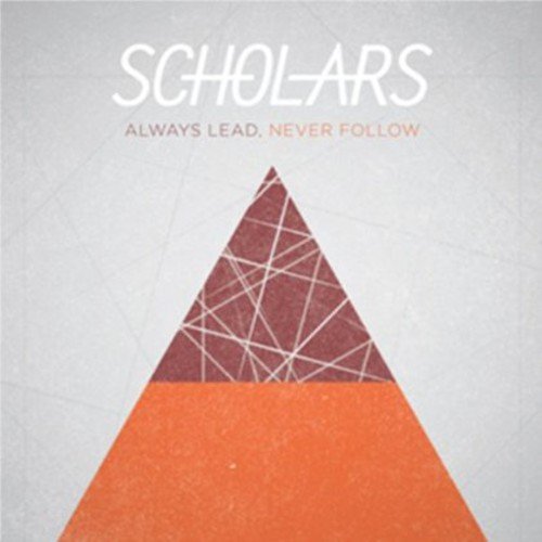CD cover for “Scholars” with text and an abstract orange triangle.