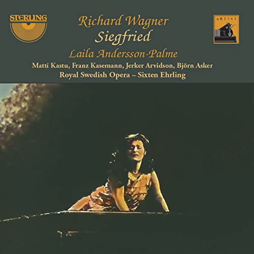 CD cover for Wagner’s “Siegfried” featuring a woman in a golden dress.