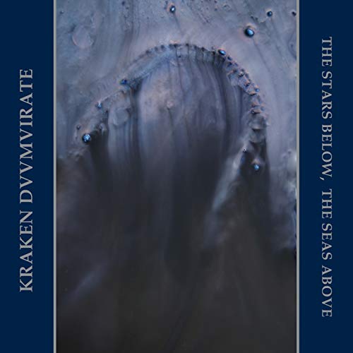 CD cover with dark, swirling textures and text on blue sides.