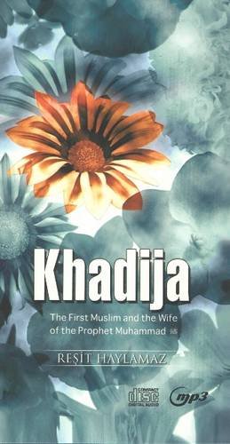 CD case for “Khadija” audiobook with floral design and title text.