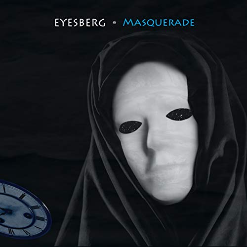 CD cover: White mask with black eyes, draped in dark fabric.