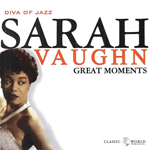 Sarah Vaughan CD cover with a portrait of the singer in a white dress.