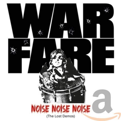 Warfare CD cover: drummer with bullet holes above bold text.