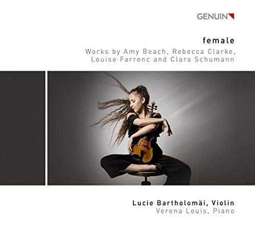 CD cover featuring a violinist with flowing hair, titled "female".