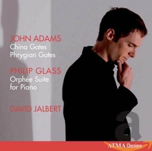CD cover featuring pianist David Jalbert and composers John Adams, Philip Glass.