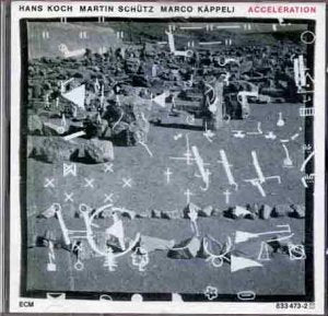 CD cover for "Acceleration" by Hans Koch, Schutz & Käppeli, abstract art.
