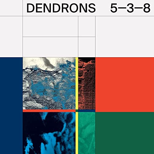 CD cover for "Dendrons" with abstract blue, red, and green imagery.