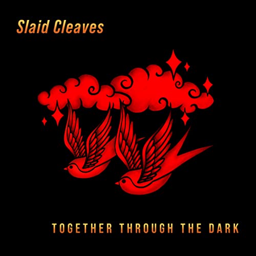 Album cover: red birds flying through a cloud on black background.
