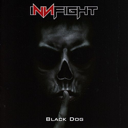 CD cover for "Black Dog" by Innfight, featuring a shadowy skull image.