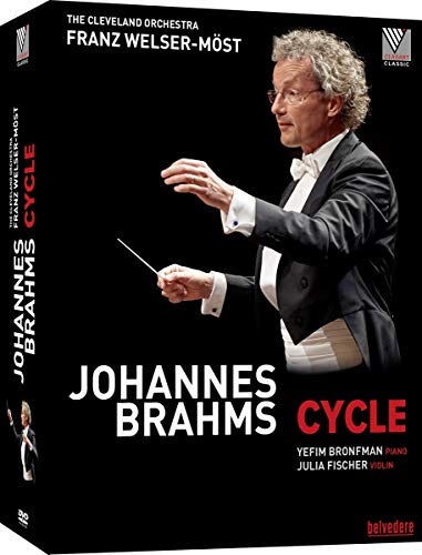 DVD cover featuring conductor Franz Welser-Möst and text “Johannes Brahms.”