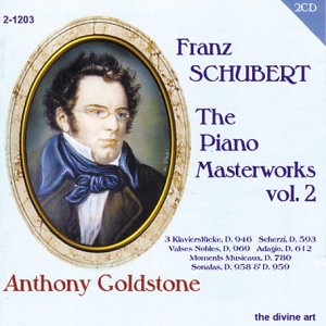 CD cover featuring a portrait of Franz Schubert with title and artist name.