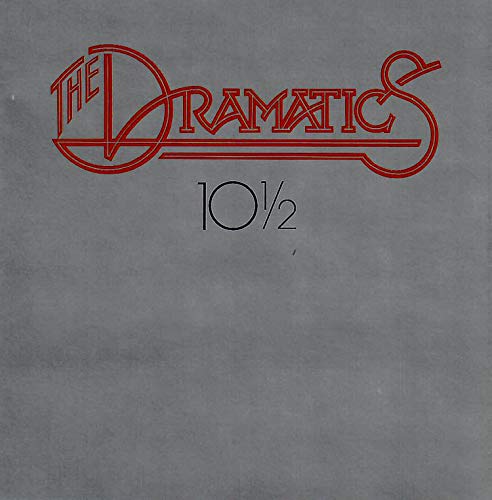 CD cover for The Dramatics’ “10 1/2” with red logo on gray.