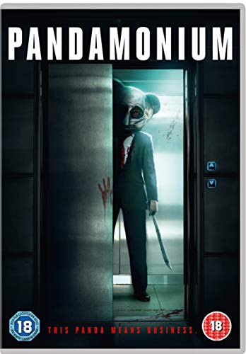 DVD cover for "Pandamonium" featuring a panda in a suit with a weapon.
