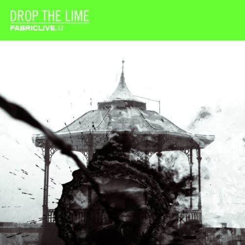 CD cover with a grayscale image of a bandstand and abstract dark shapes.