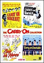 DVD cover featuring four colorful "Carry On" film posters.
