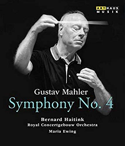 Black-and-white image of conductor Bernard Haitink on a black background, holding a baton.