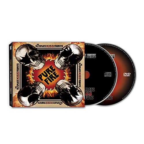 CD case for "Pure Fire," a Kiss tribute album, with skull imagery.