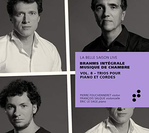 A CD cover featuring four black and white portraits and purple text overlay.